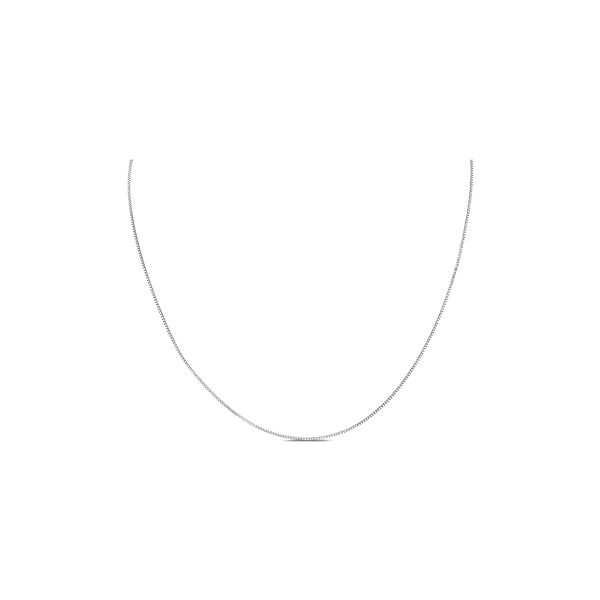 14k White Gold 20" Box Chain Necklace