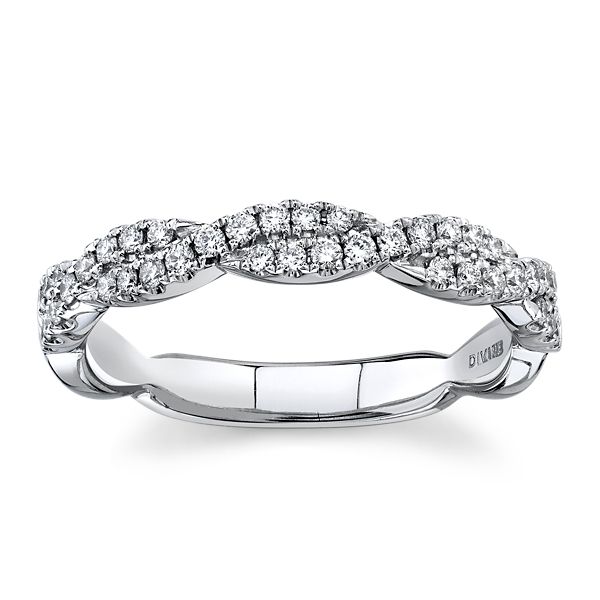Divine 18k White Gold Diamond Wedding Band 1/4 ct. tw.