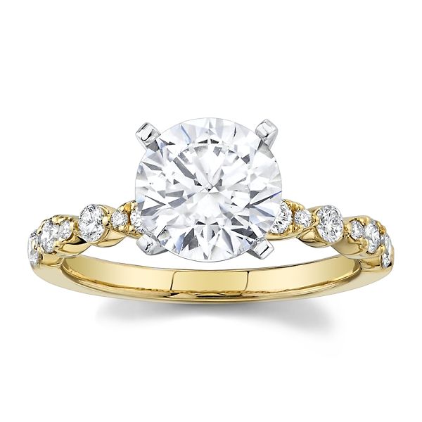Divine 14k Yellow Gold and 14k White Gold Diamond Engagement Ring Setting 1/3 ct. tw.