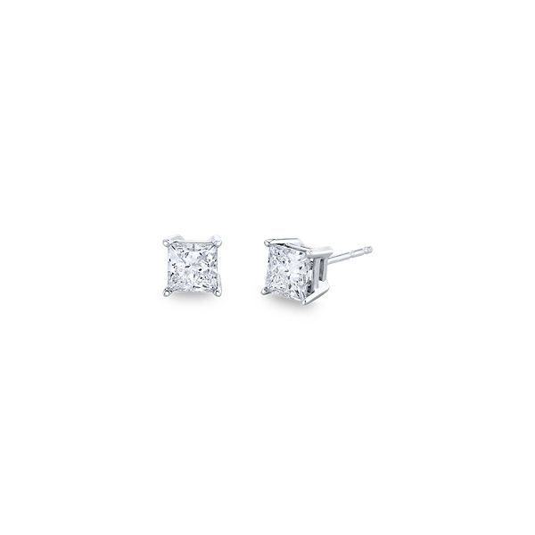 Eternalle Lab-Grown 14k White Gold Solitaire Diamond Earrings 1 1/2 ct. tw.