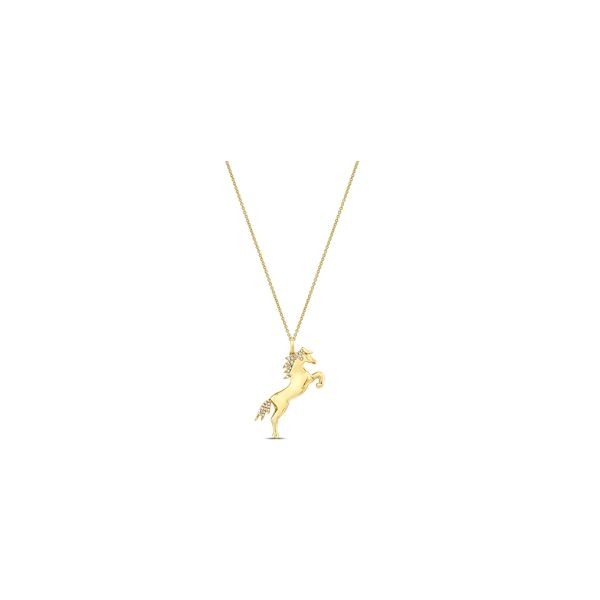Doves 18k Yellow Gold Diamond Pendant 1/10 ct. tw.