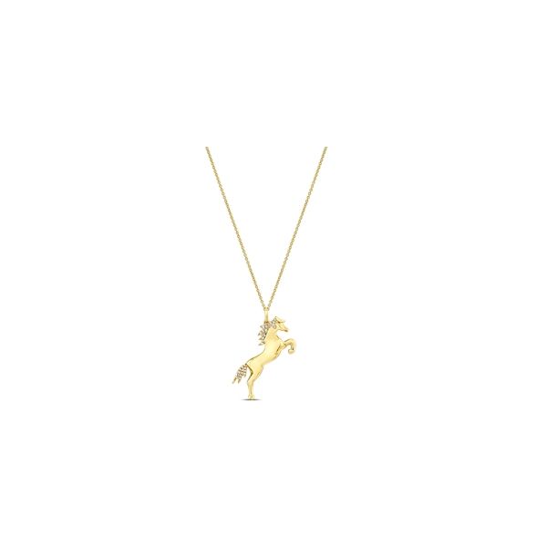 Doves 18k Yellow Gold Diamond Pendant 1/10 ct. tw.