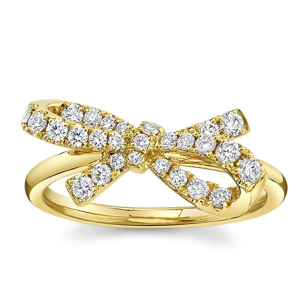 Memoire 18k Yellow Gold Diamond Wedding Ring 3/8 ct. tw.