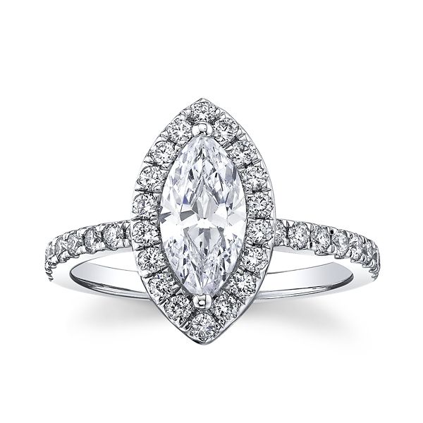 RB Signature 14k White Gold Diamond Engagement Ring Setting 1/2 ct. tw.