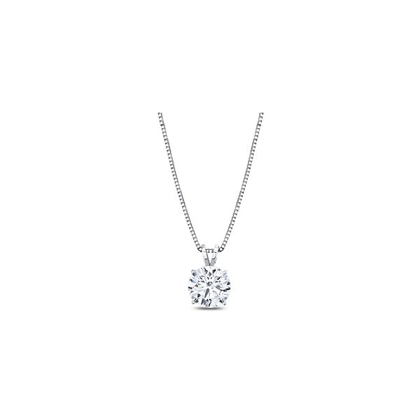 Eternalle Lab-Grown 14k White Gold Solitaire Pendant 3 ct. tw.