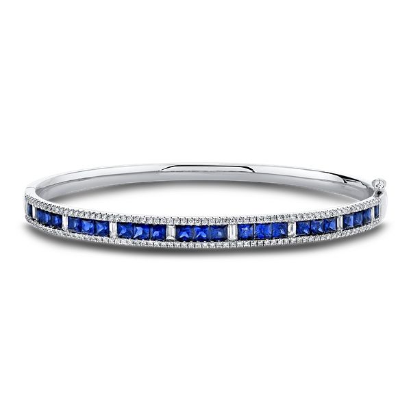 18k White Gold Blue Sapphire Bracelet 1 ct. tw.