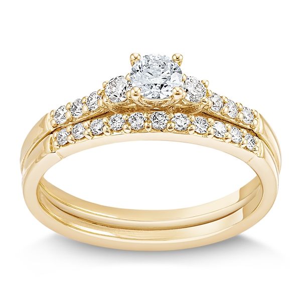 Cherish 14k Yellow Gold Diamond Wedding Set 1/2 ct. tw.