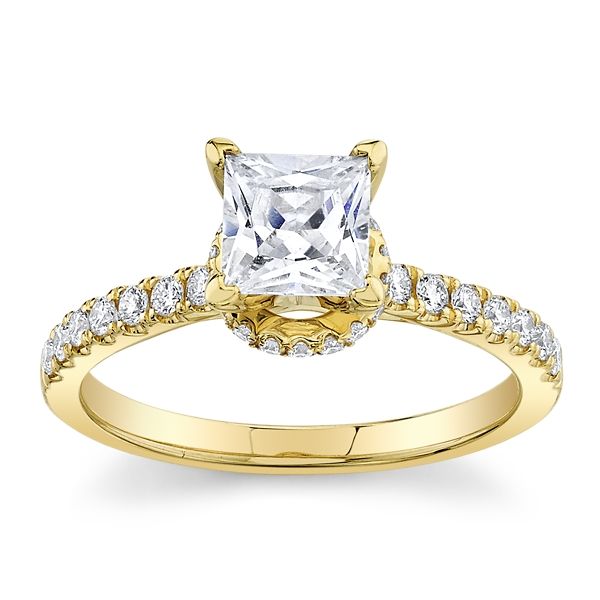 14k Yellow Gold Diamond Engagement Ring Setting 1/4 ct. tw.