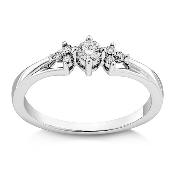 Cherish 10k White Gold Promise Ring 1/6 ct. tw.