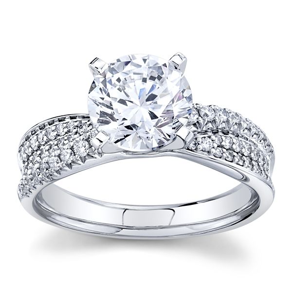 RB Signature 14k White Gold Diamond Engagement Ring Setting 1/3 ct. tw.