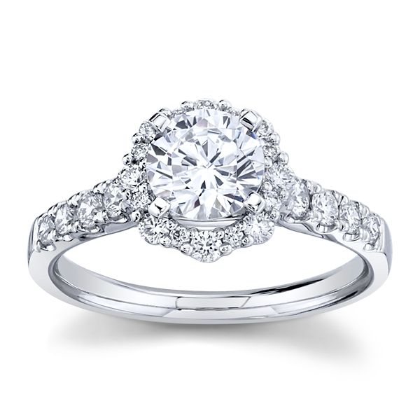 RB Signature 14k White Gold Diamond Engagement Ring Setting 1/2 ct. tw.