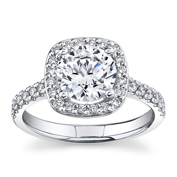 RB Signature 14k White Gold Diamond Engagement Ring Setting 1/3 ct. tw.