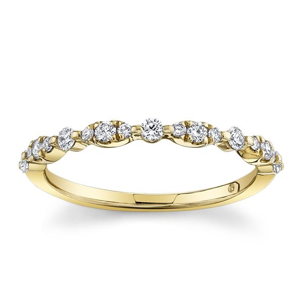 14k Yellow Gold Diamond Wedding Band 1/4 ct. tw.