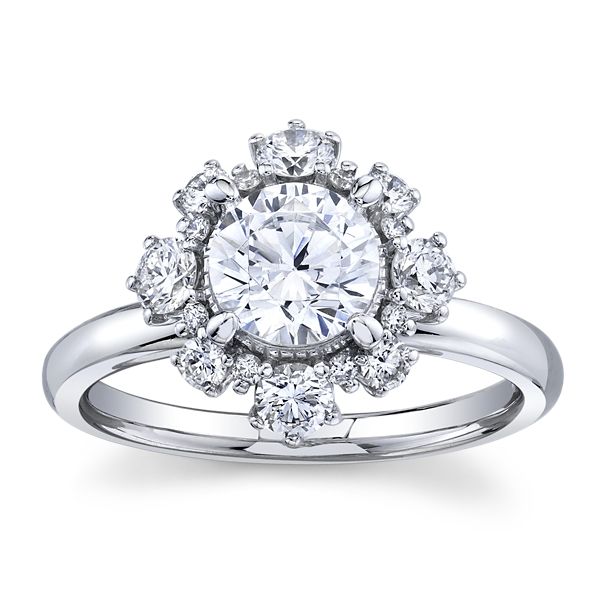 Gabriel & Co. 14k White Gold Diamond Engagement Ring Setting 5/8 ct. tw.