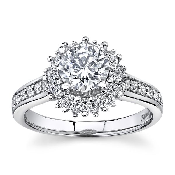 RB Signature 14k White Gold Diamond Engagement Ring Setting 1/2 ct. tw.