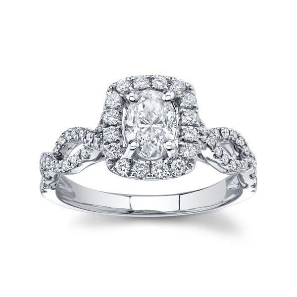 Poem 14k White Gold Diamond Engagement Ring 1 ct. tw.