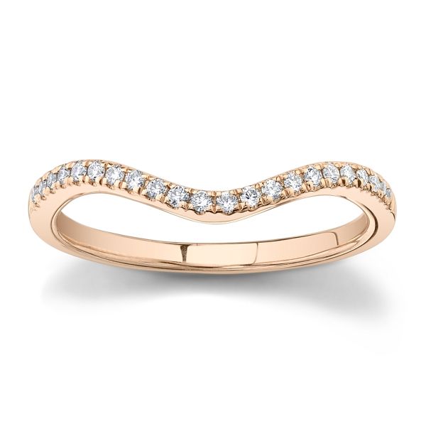 Suns and Roses 14k Rose Gold Diamond Wedding Band 1/10 ct. tw.