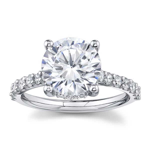 LUXE 14k White Gold Diamond Engagement Ring Setting 1/2 ct. tw.