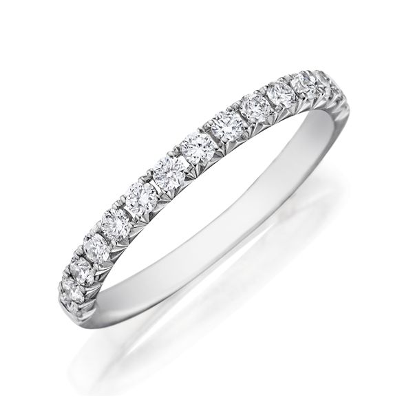 Henri Daussi 18k White Gold Diamond Wedding Band 3/8 ct. tw.