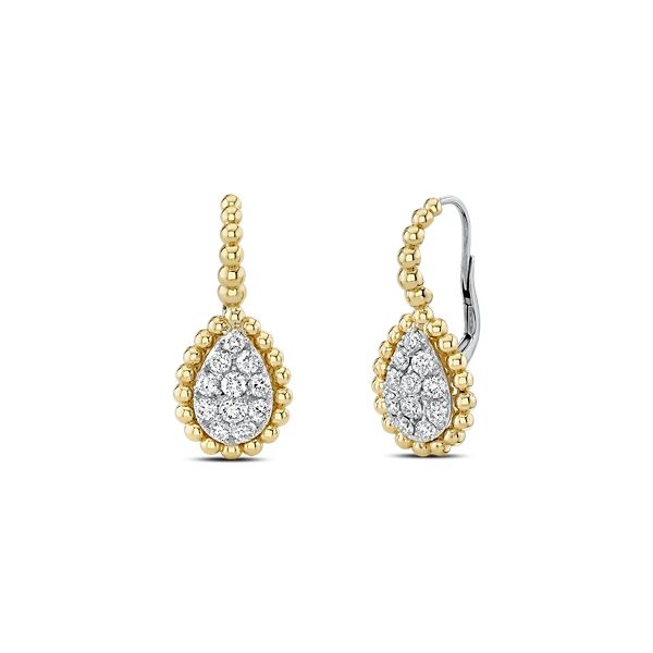 18k Yellow Gold and 18k White Gold Diamond Earrings 1 1/2 ct. tw.