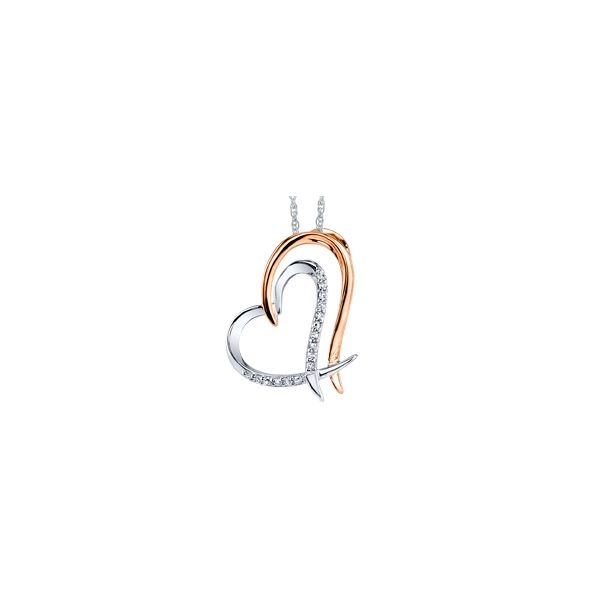 14k White Gold and 14k Rose Gold Pendant .05 ct. tw.