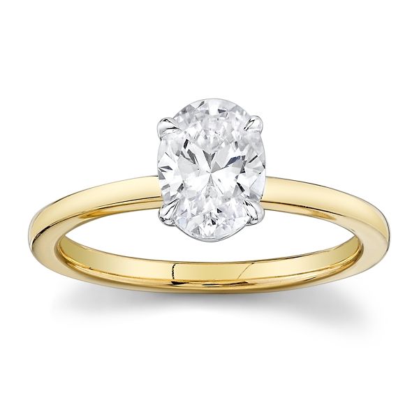 18k Yellow Gold and 18k White Gold Engagement Ring Setting
