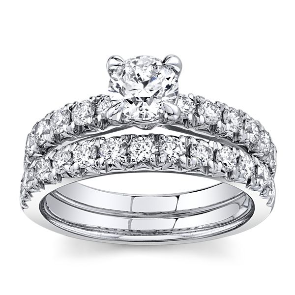 Utwo 14k White Gold Diamond Wedding Set 1 1/2 ct. tw.