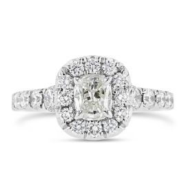 Henri Daussi 18k White Gold Diamond Engagement Ring  1 1/3 cttw