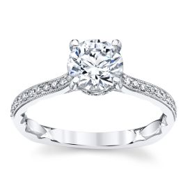 A. Jaffe 14K White Gold Diamond Engagement Ring Setting 1/5 cttw
