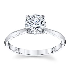 A. Jaffe 14K White Gold Diamond Engagement Ring Setting .05 cttw