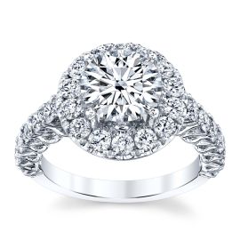 Divine 18k White Gold Diamond Engagement Ring Setting 1 1/3 ctw