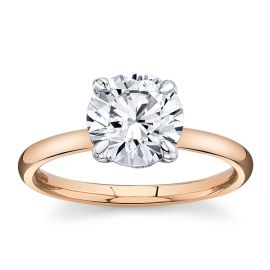 Suns and Roses 14k Rose Gold and 14k White Gold Diamond Engagement Ring Setting .06 ct. tw.
