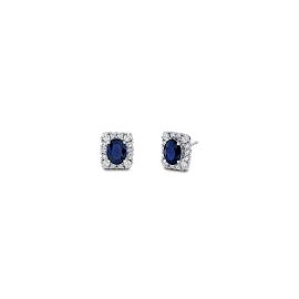 18k White Gold Blue Sapphire Earrings 1 ct. tw.