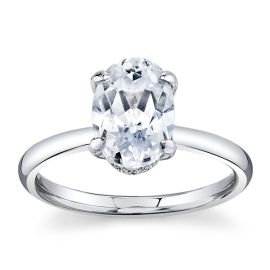 Suns and Roses 14k White Gold Diamond Engagement Ring Setting .06 ct. tw.