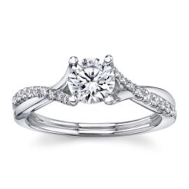 Gabriel & Co. 14k White Gold Diamond Engagement Ring Setting 1/8 ct. tw.