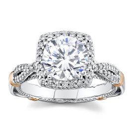 Verragio 14k White Gold and 14k Rose Gold Diamond Engagement Ring Setting 1/3 ct. tw.