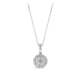 14k White Gold Halo Pendant 1/2 ct. tw.