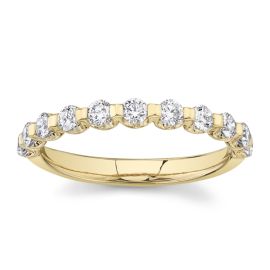 Suns and Roses 14k Yellow Gold Diamond Wedding Band 1/2 ct. tw.