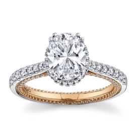 Verragio 18k White and 20k Rose Gold Diamond Engagement Ring Setting 1/2 ct. tw.
