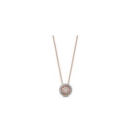18k Rose Gold and Platinum Necklace 1/4 ct. tw.