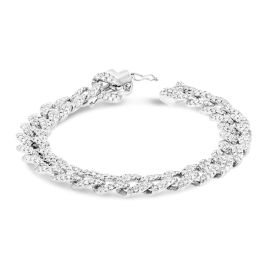 Shy Creation 14k White Gold Link Bracelet 4 ct. tw.