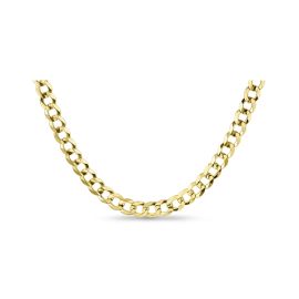 14k Yellow Gold 22" Concave Lite Curb Chain Necklace