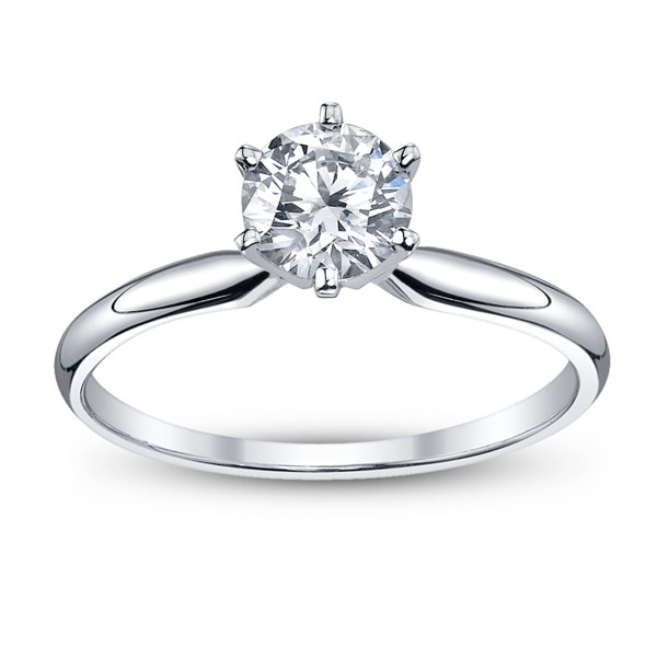 Classic 1.39 Carat Round Brilliant Cut Diamond Engagement Ring - GIA F VS2