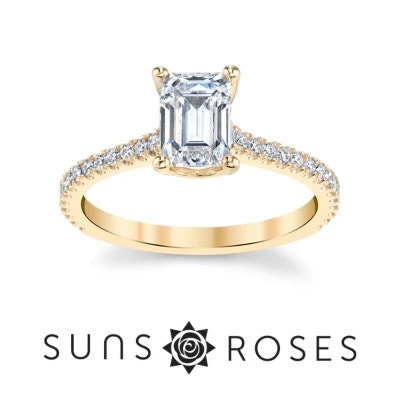 Suns and Roses Engagement Rings And Wedding Bands