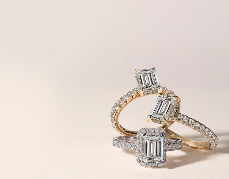 Emerald Cut Engagement rings